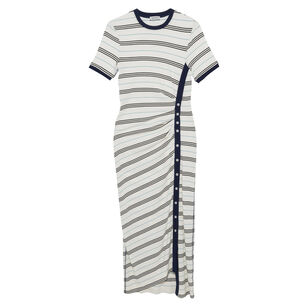 Shanna Striped Short Sleeve Midi Dress