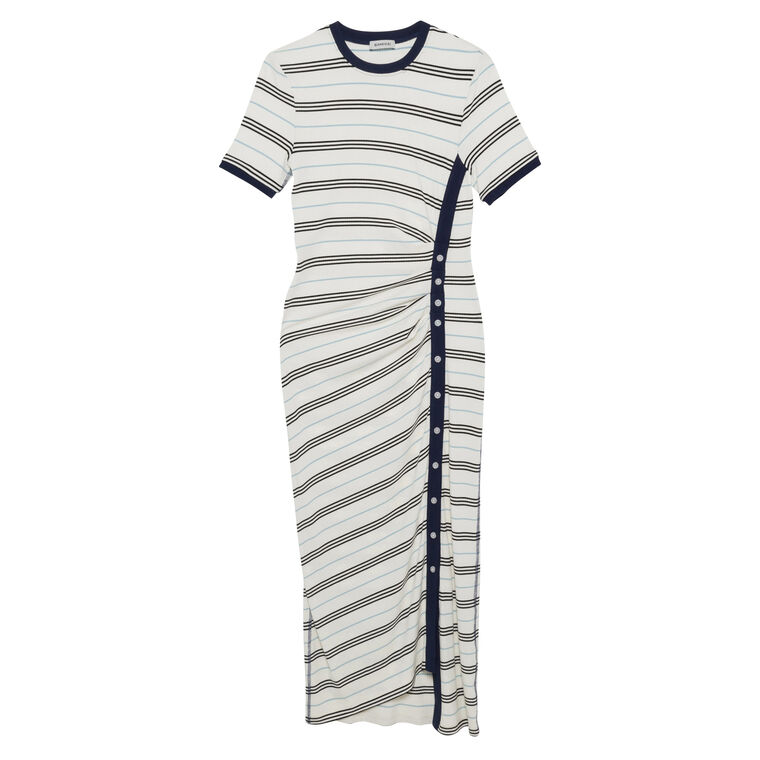 Shanna Striped Short Sleeve Midi Dress image number null