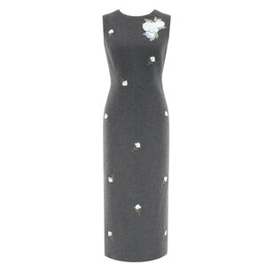 Asher Floral Knit Wool Midi Dress