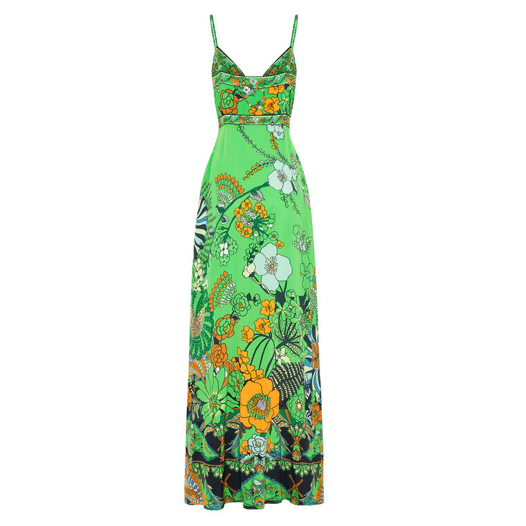 Tie Front Cut Out Maxi Dress image number null
