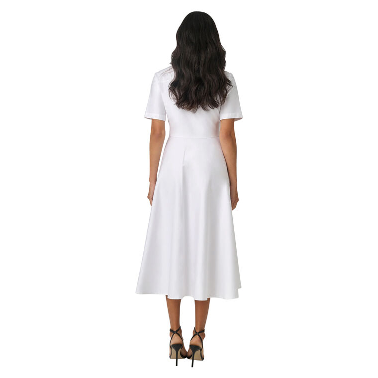 Megan Short Sleeve Tie-Front Midi Dress image number null