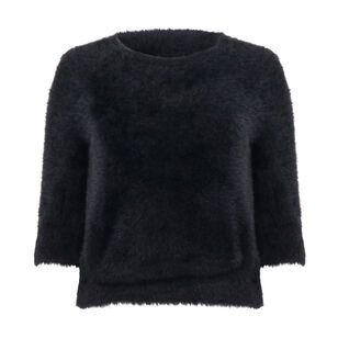 Maliah Fuzzy Elbow Sleeve Sweater