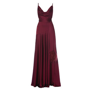 Leo Sleeveless Cowl Neck Gown With Front Slit
