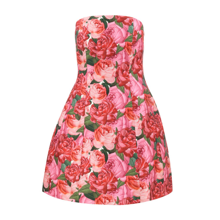 Alanna Floral Strapless Mikado Gown image number null