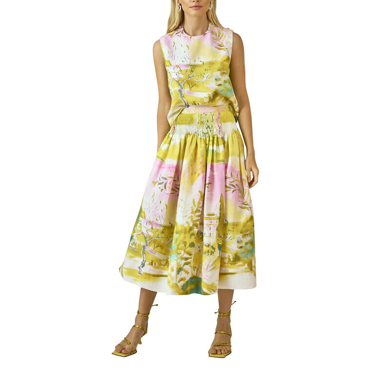 Fallon Pleated Midi Skirt image number null