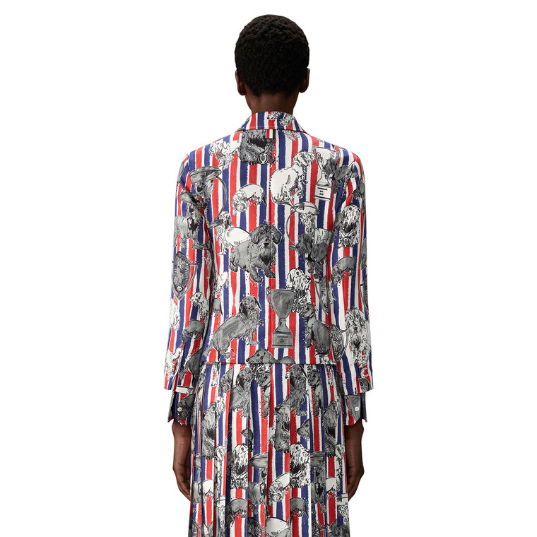 Unconstructed Silk Twill High Armhole Sportcoat In Hector Toile image number null