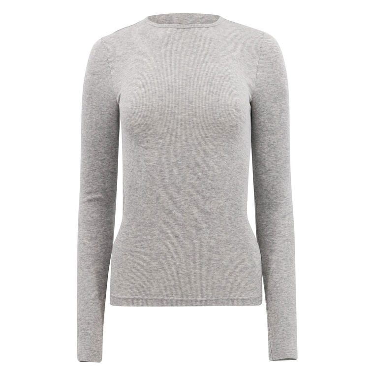 Circular Ribbed Crewneck Pullover T-Shirt image number null
