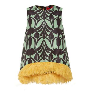La Scala Top With Feathers