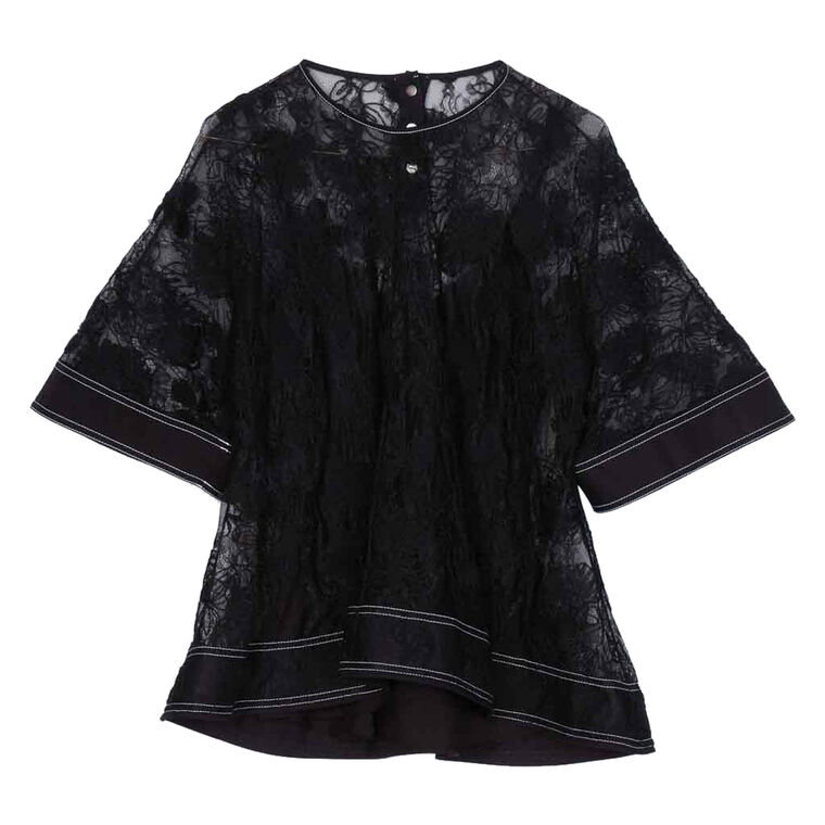 Floral Dimensional Lace Flounce Top image number null