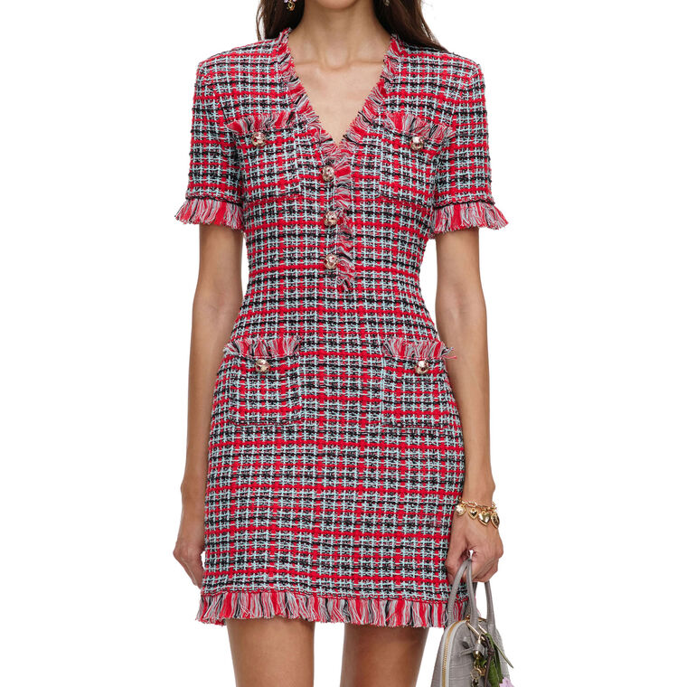 Frayed Knit Mini Dress image number null