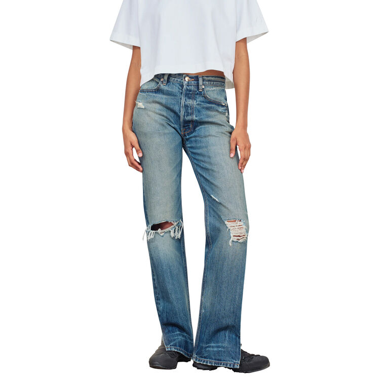 The Agnes Mid Rise Slim Straight-Leg Jean image number null
