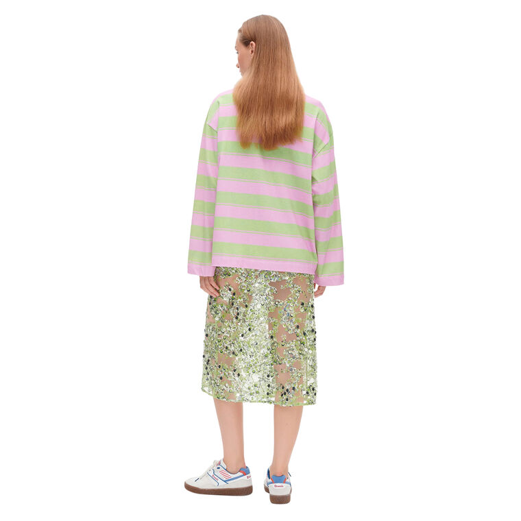 Jeanne Long Sleeve Striped Polo image number null