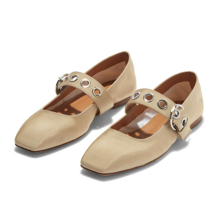 Uma Eyelet Grosgrain Mary-Jane Flat image number null