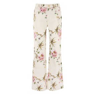 Leigh Mid-Rise Floral Cotton Twill Pants
