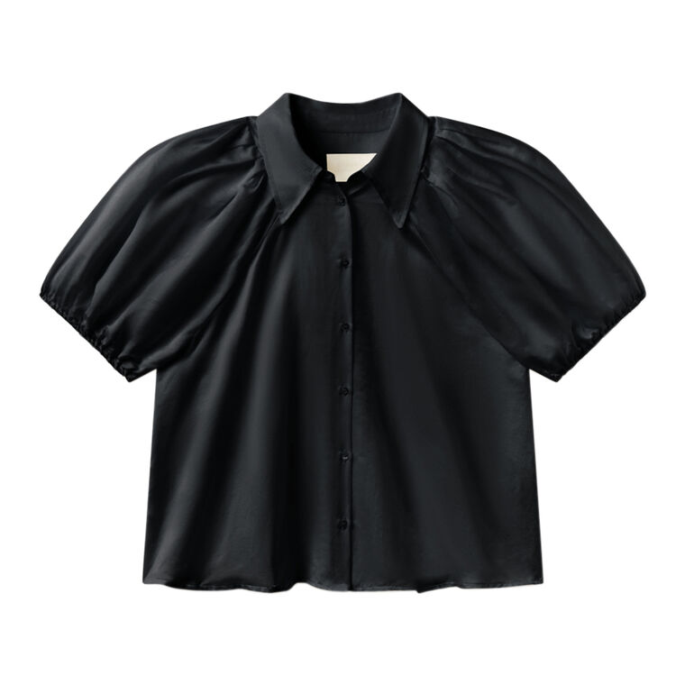 Leila Puff Sleeve Button-Up Blouse image number null