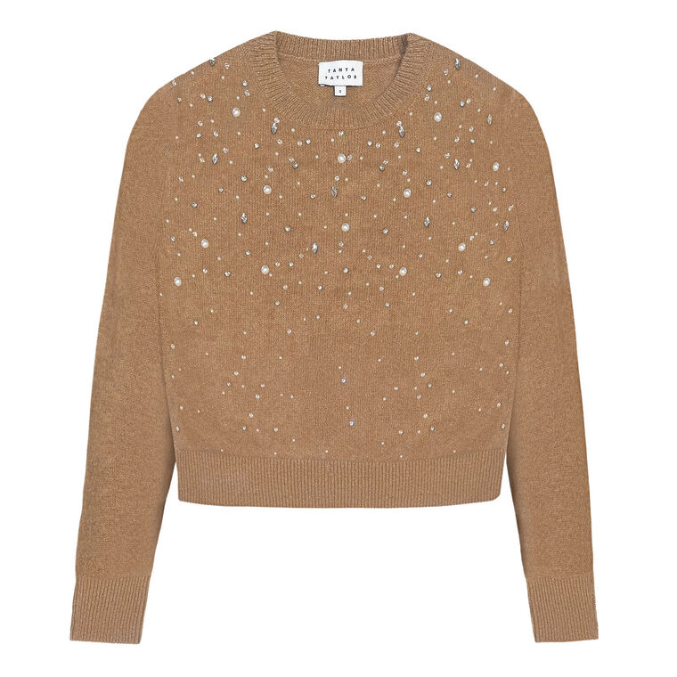 Lexia Long Sleeve Embellished Crewneck Sweater image number null
