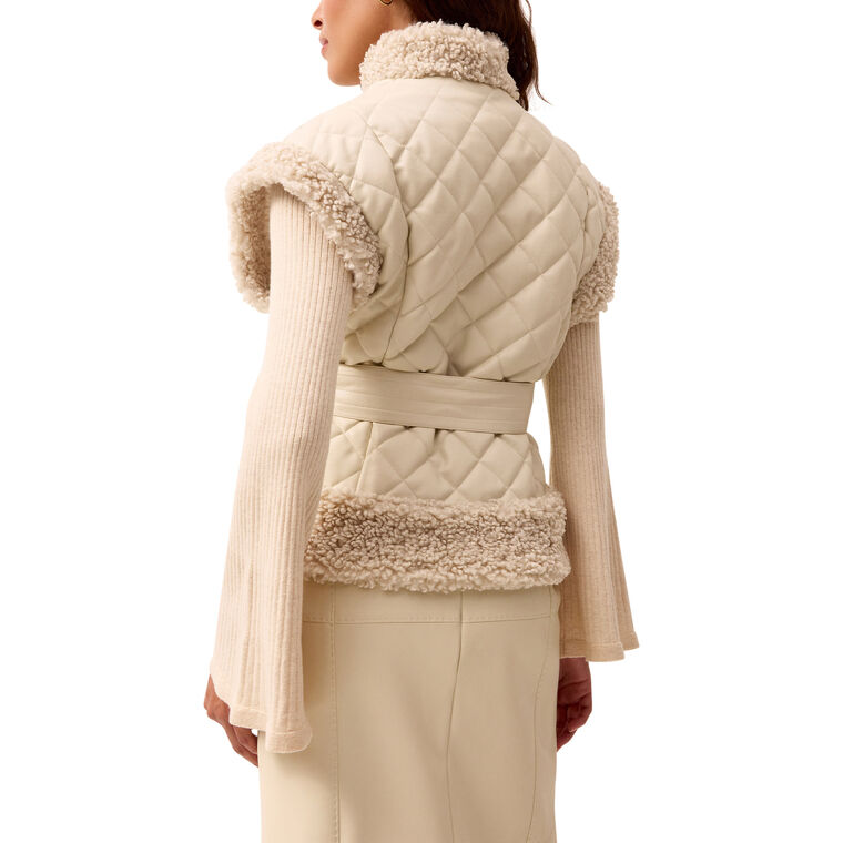 Beatrice Sherpa Trim Belted Vest image number null