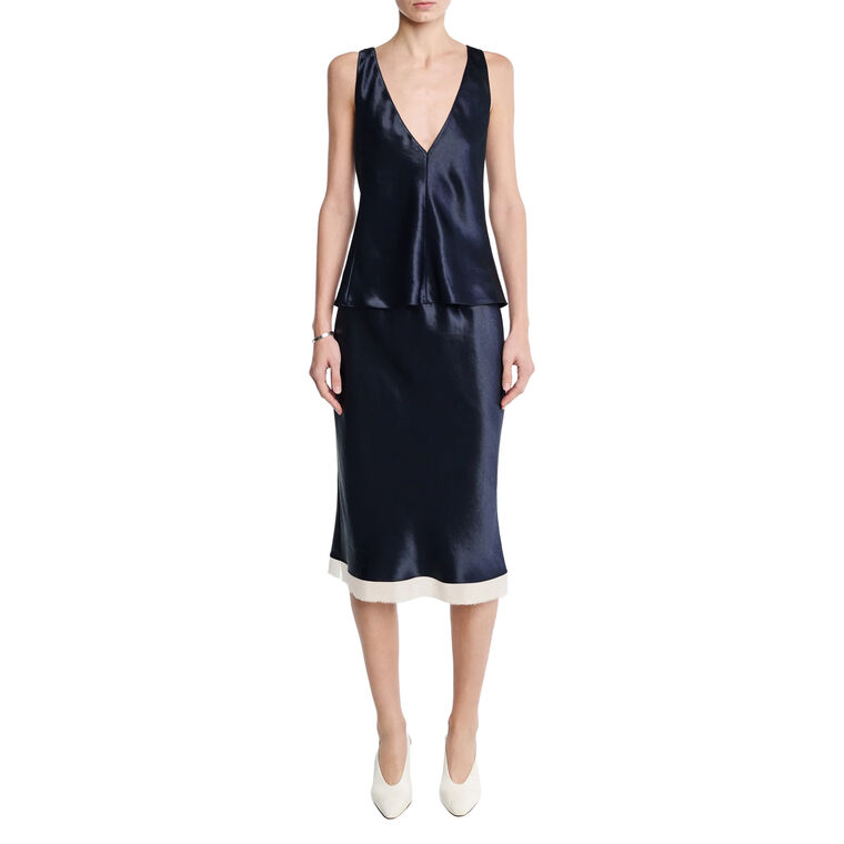 Bias Ribbon Midi Skirt image number null