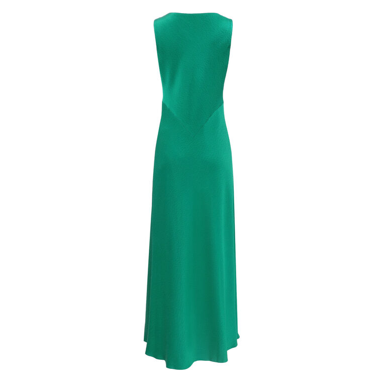 Hammered Satin Cowl Neck Gown image number null
