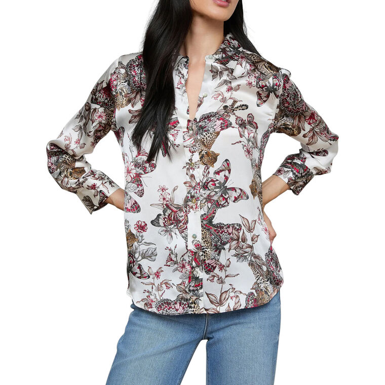Dani 3/4 Sleeve Silk Blouse image number null