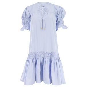 Smocked Drop Waist Mini Dress