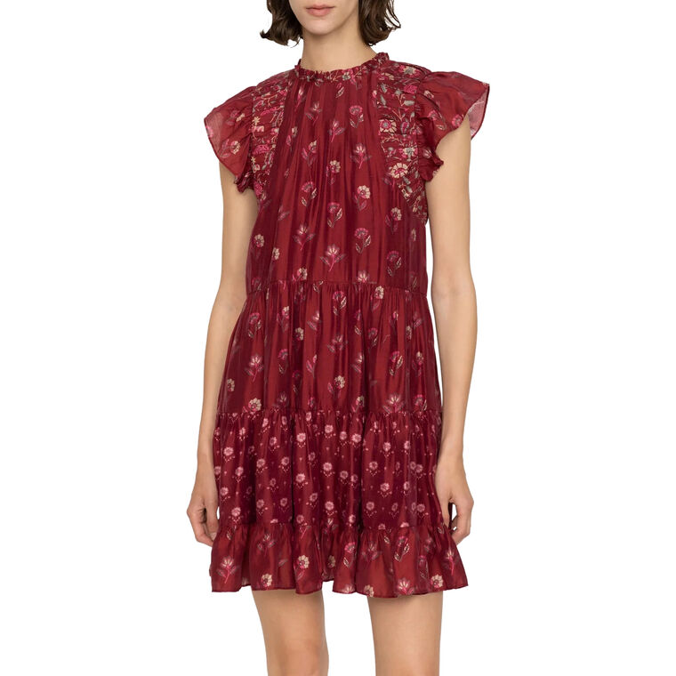 Famke Print Flutter Sleeve Tunic Dress image number null