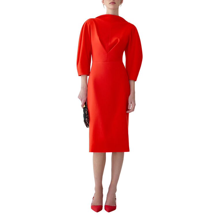 Draped Neckline Sheath Dress image number null