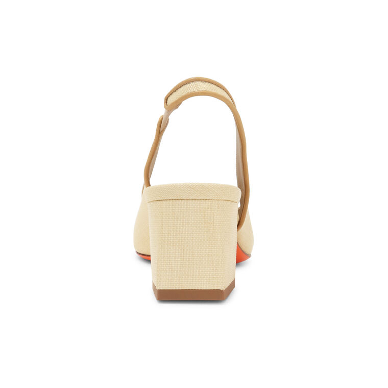 Lemon 50mm Raffia Buckle Slingback Pump image number null