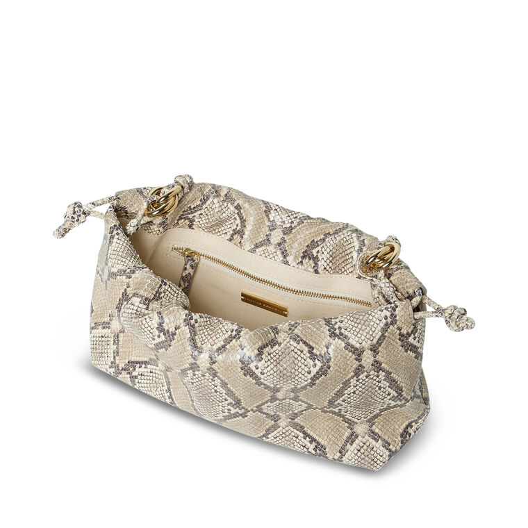 Kiri Snake-Embossed Leather Shoulder Bag image number null