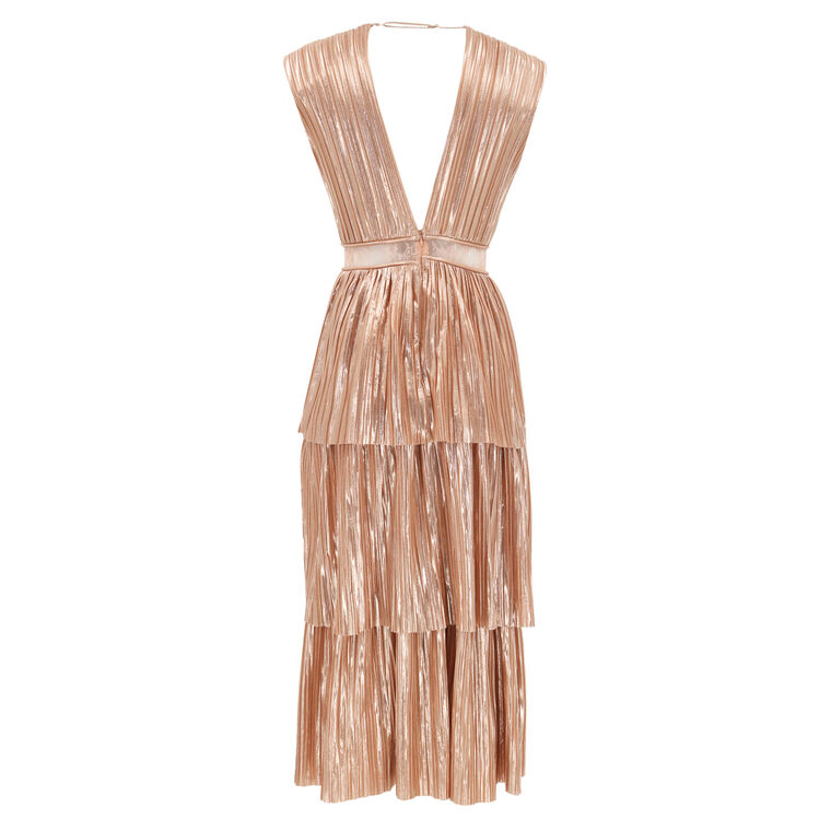 Davina Lace Inset Tiered Midi Dress image number null