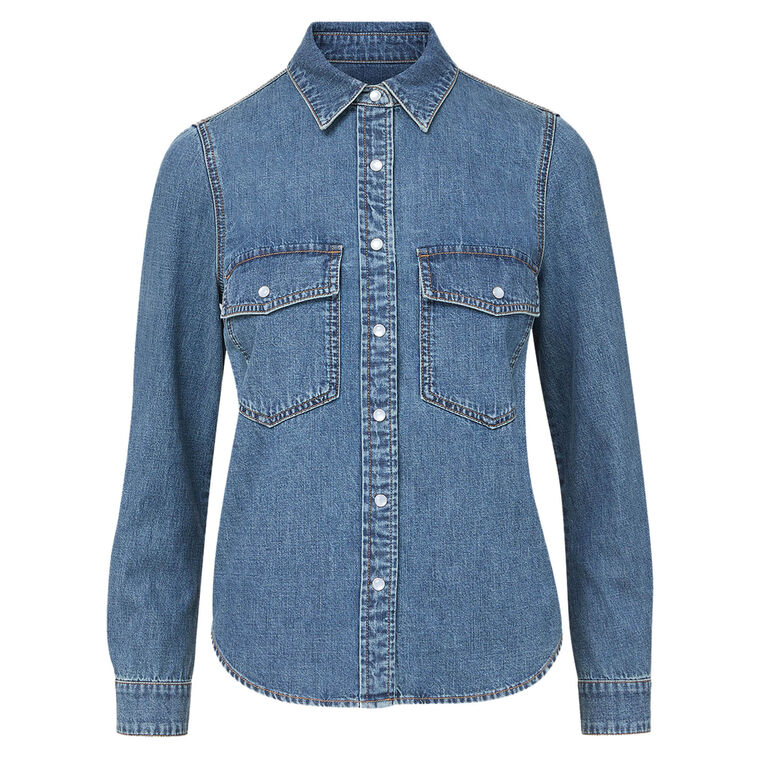 Noah Denim Button-Down Shirt image number null