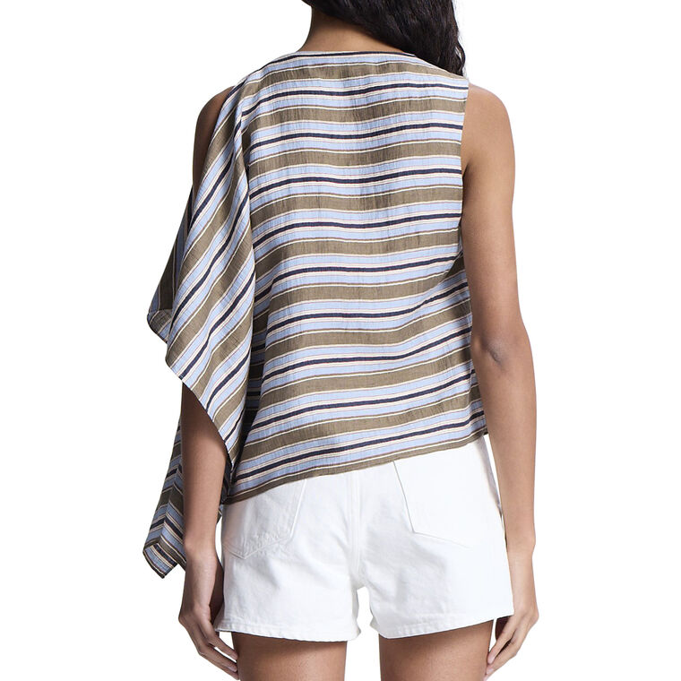 Lota Stripe Side Drape Sleeveless Top image number null