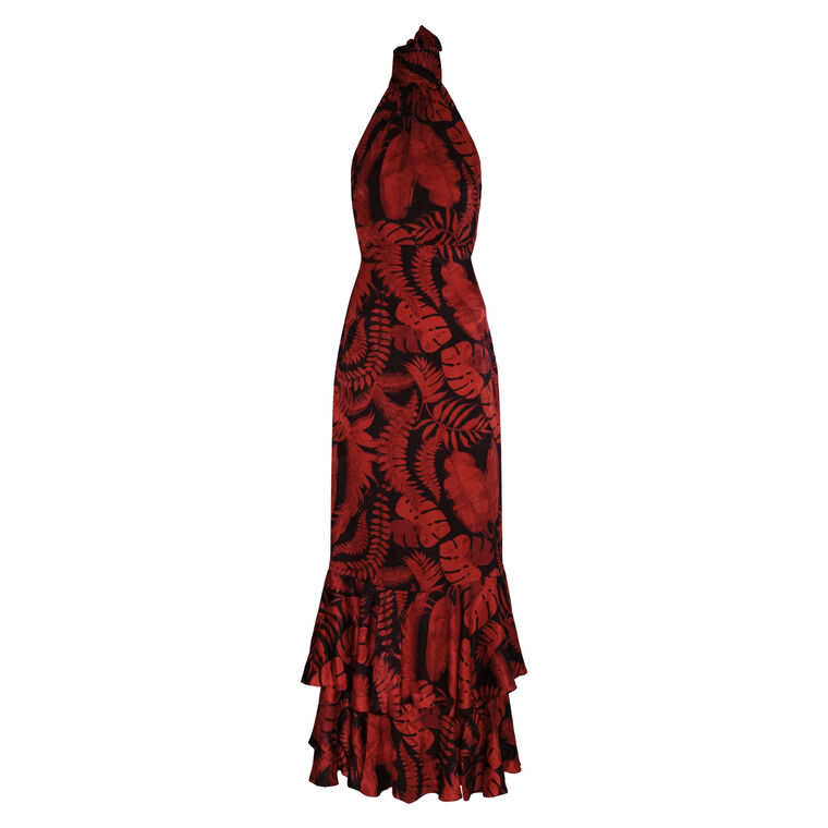 El Rocio Sleeveless Jacquard Silk Maxi Dress image number null
