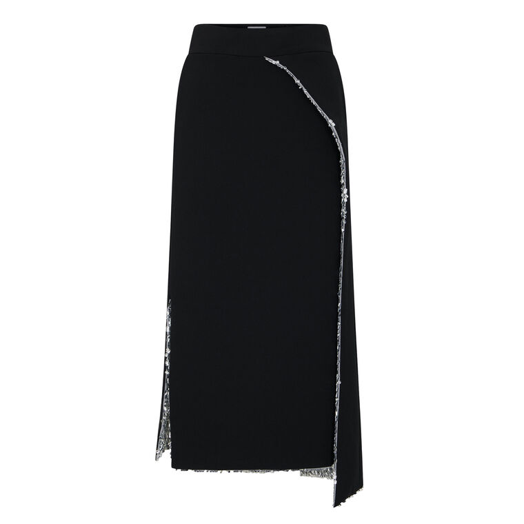 Sequined Crepe Midi Skirt image number null