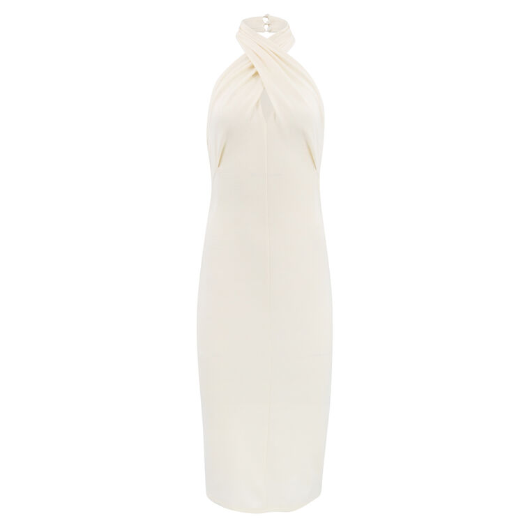 Suellen Twist Neck Halter Midi Dress image number null