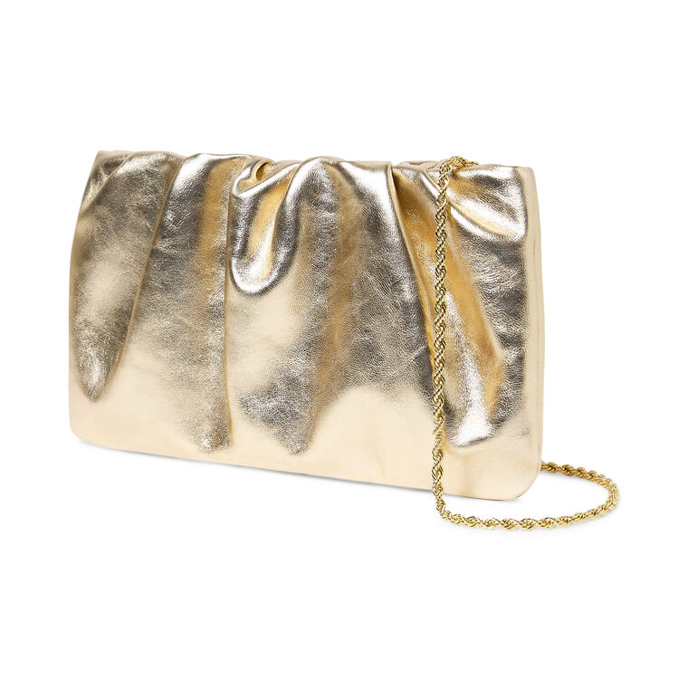 Serena Gathered Leather Clutch image number null