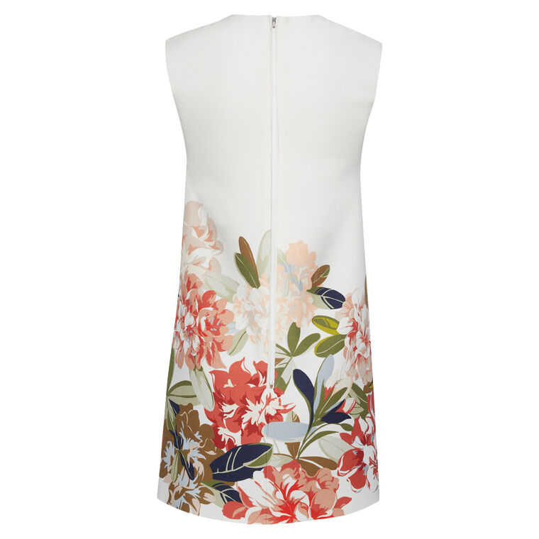 Ani Sleeveless Mini Dress In Printed Silk Wool image number null