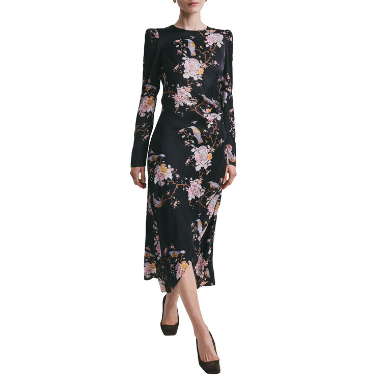 Satin Midi Dress image number null