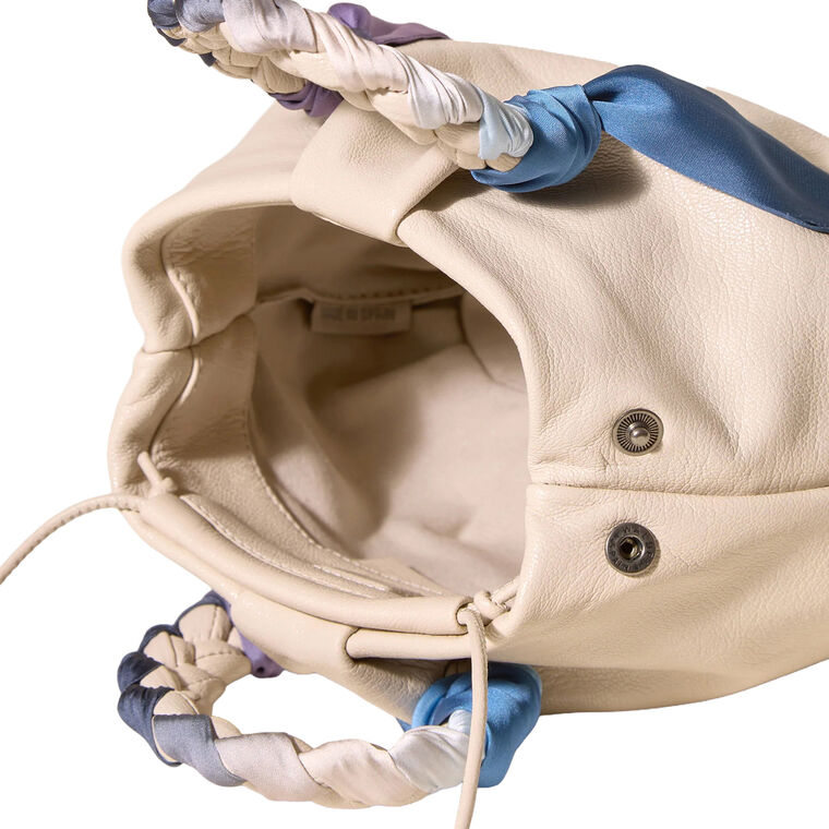 Bombon Foulard Plaited-Handle Leather Handbag image number null