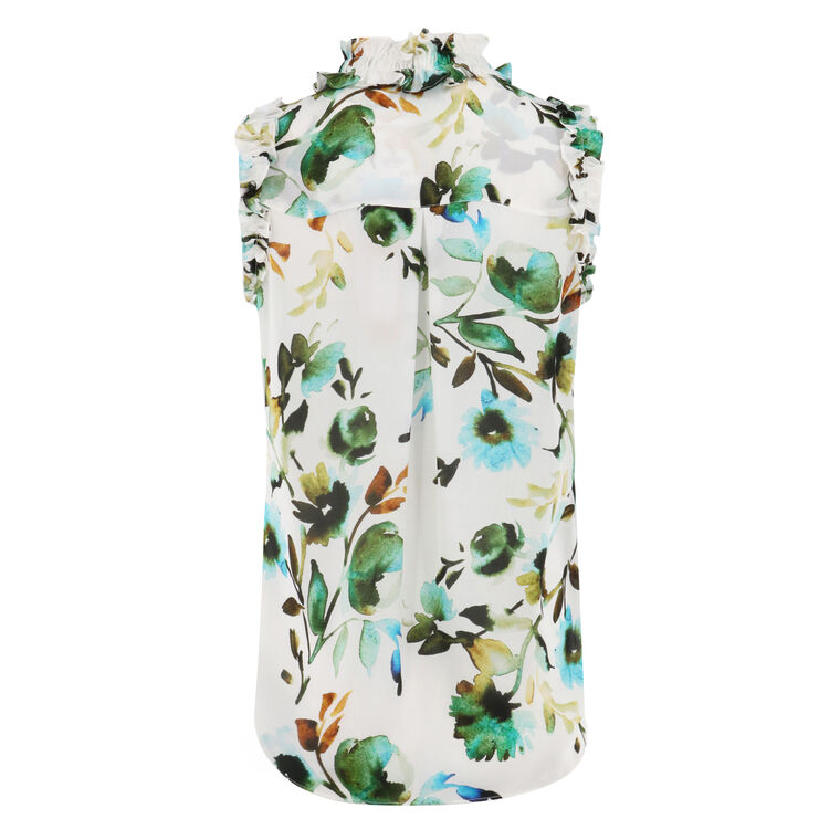 Go Spring Soiree Sleeveless Printed Blouse image number null