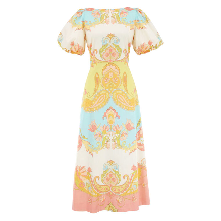 Pippa Short Sleeve A-Line Midi Dress image number null