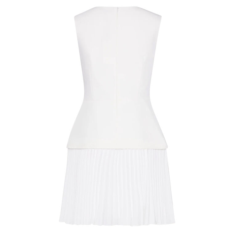 Haddy Mixed Media Pleated Mini Dress image number null
