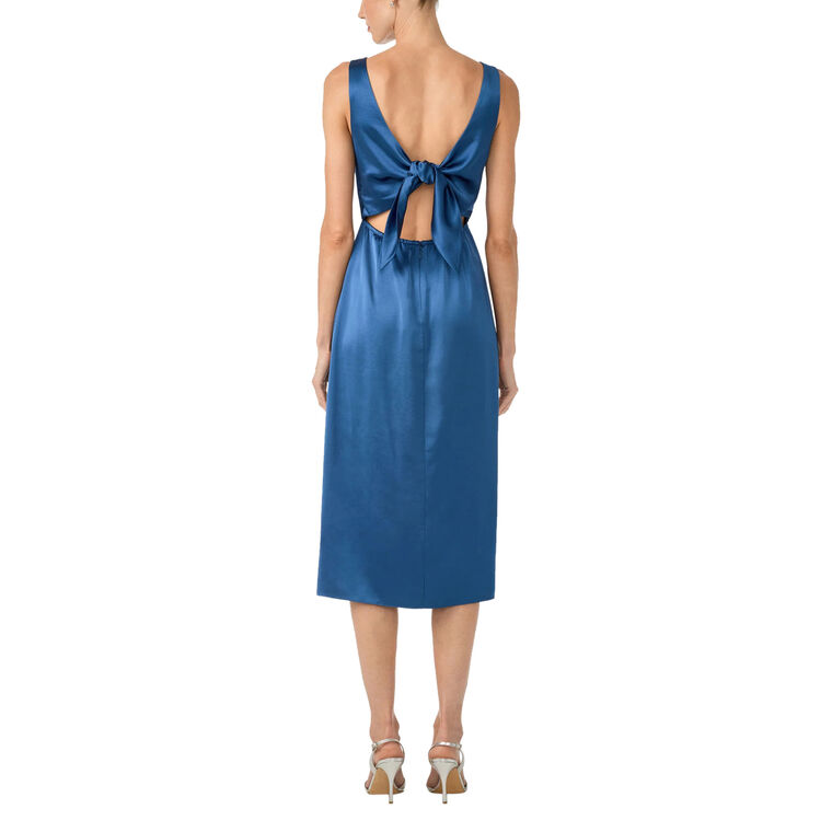 Mochi Sleeveless Satin Midi Dress image number null