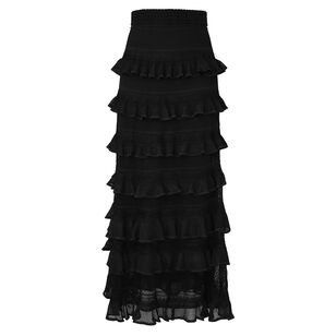 Luna Lace Frill Knit Midi Skirt