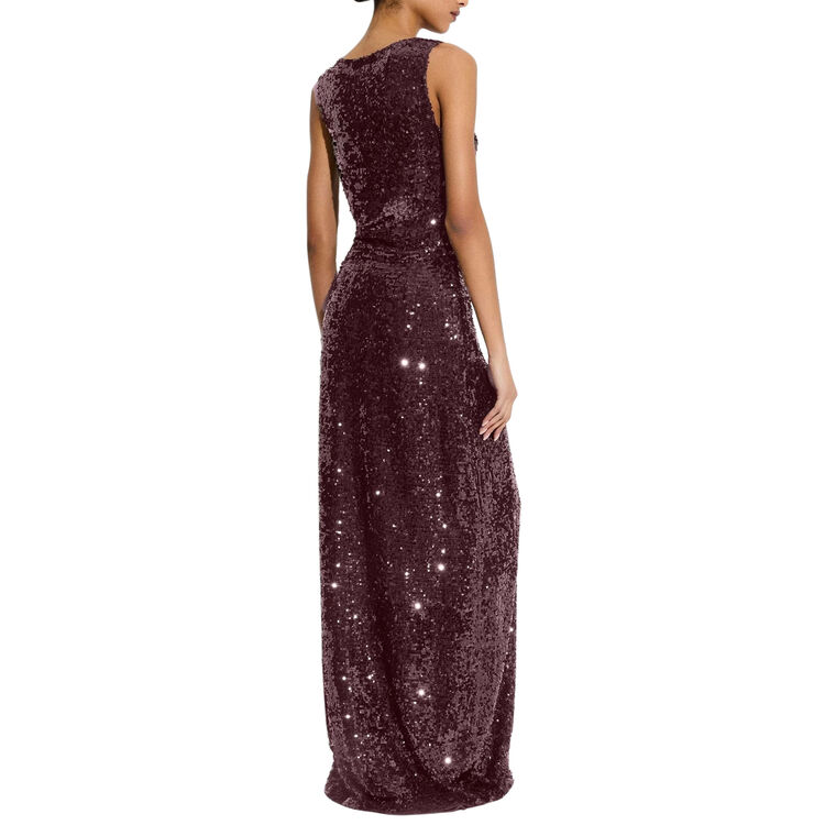 Sequin High Waist Slit Maxi Skirt image number null