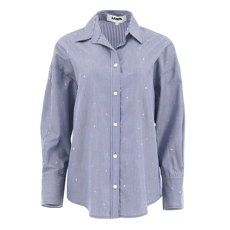 The Frankie Crystal Stripe Shirt image number null