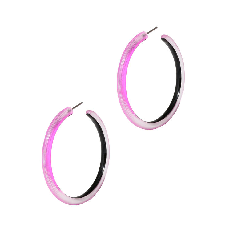 Skinny Lucite Hoop Earrings image number null