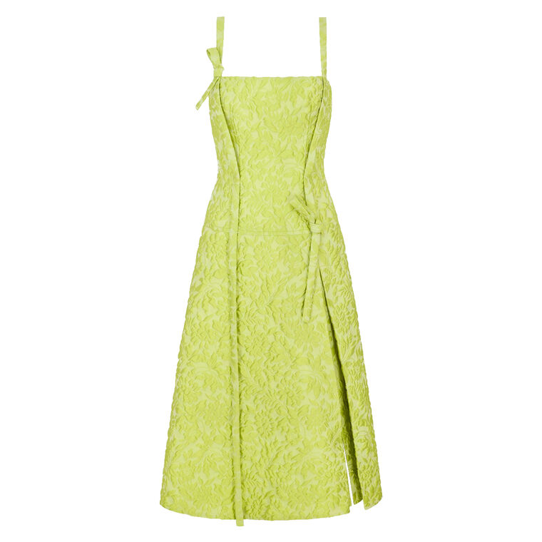 Emersyn Sleeveless Double Warp Floral Jacquard Midi Dress image number null