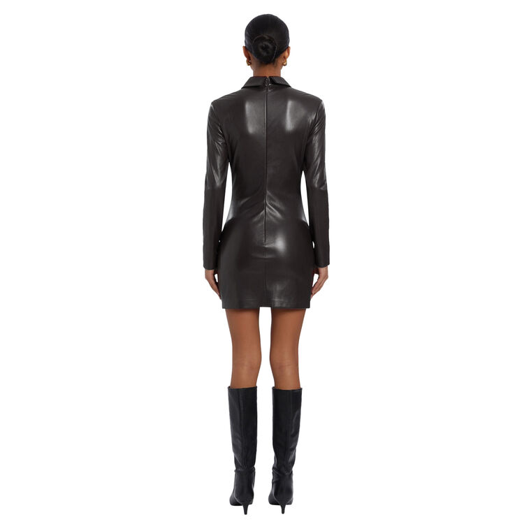 Sloane Long Sleeve Vegan Leather Dress image number null