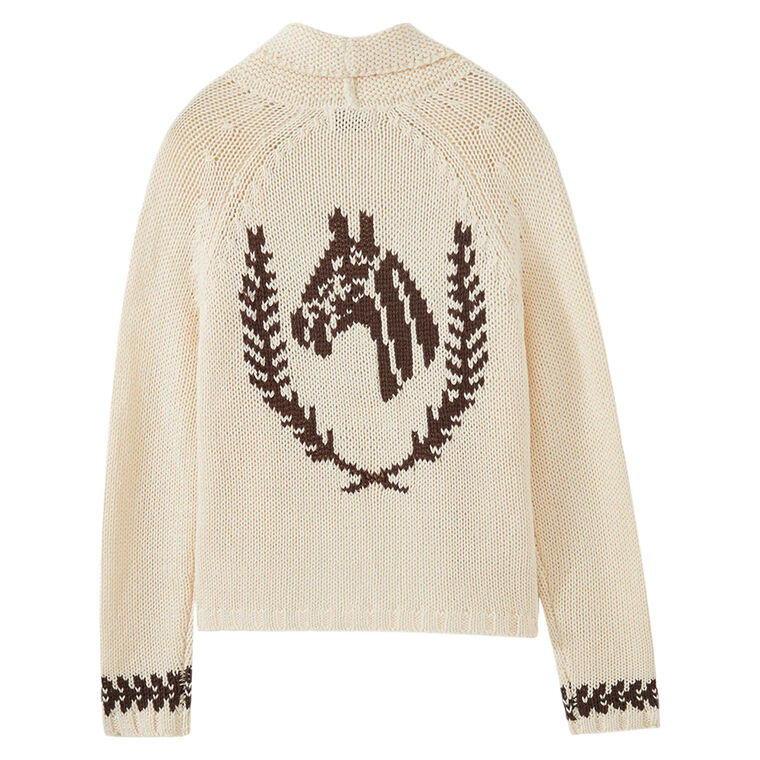 Birgitta Long Sleeve Open Cardigan With Horse Graphic image number null